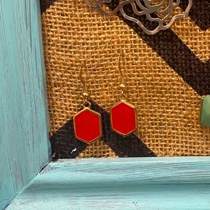 Red and gold earrings